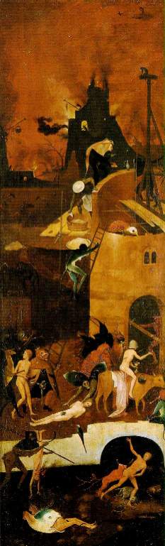 Hieronymous Bosch - Haywain - Right wing, 'Hell' c. 1485-90