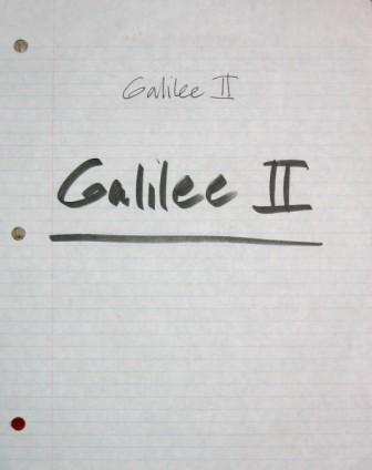 Title page to Clive's notes for Galilee 2