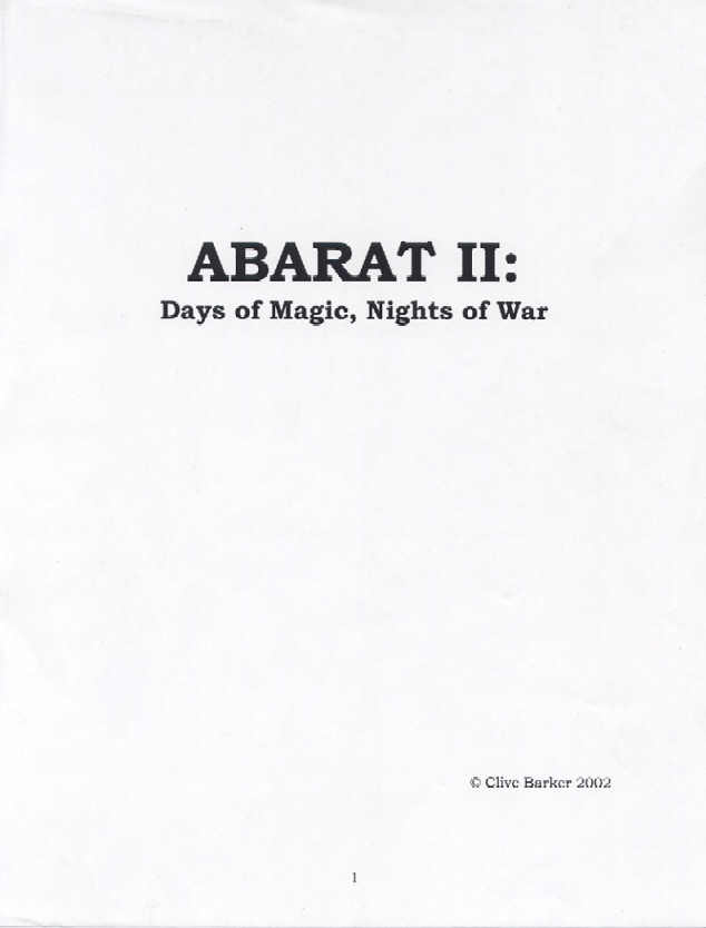 Clive Barker - Abarat II - US page proofs