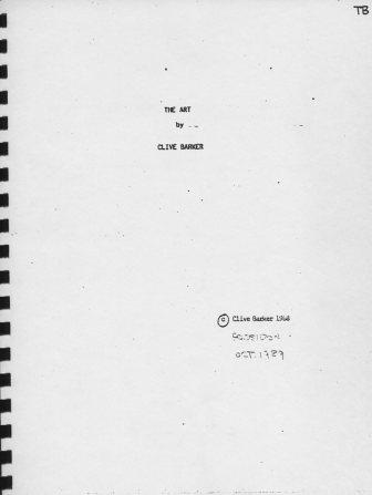 Clive Barker - The Art - manuscript proofs