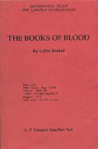 Clive Barker - Books of Blood 1-3, Ace/Putnam US proof