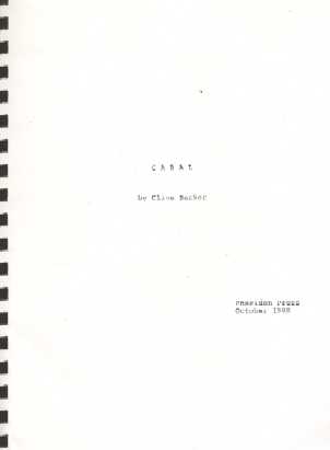 Clive Barker - Cabal - US manuscript proofs