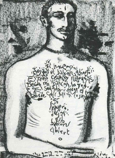 Clive Barker - Young Man With Chest Written In A Text Of Hair