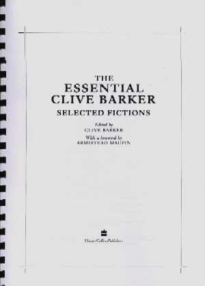 Clive Barker - The Essential - UK page proofs