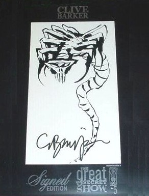 The Great And Secret Show - Issue Five, Clive Barker incentive sketch cover, signed