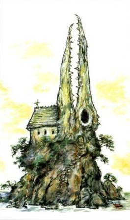Clive Barker - Church with dragon-skull steeples