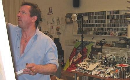 Clive's studio, with CDs