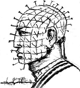 Sketch of Pinhead by Clive Barker, 2005
