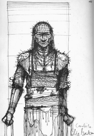 Early Sketch of Pinhead by Clive Barker