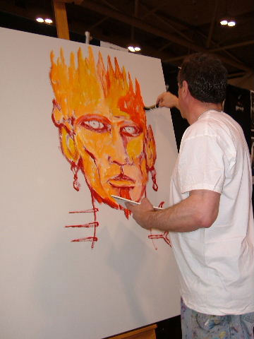 Clive Barker at Rue Morgue Festival of Fear - live painting session