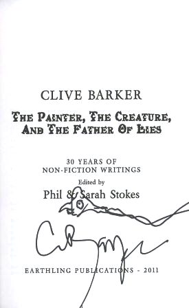 Clive Barker - The Painter, The Creature And The Father Of Lies, US