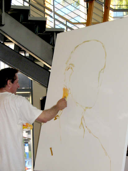 Clive Barker at Tower Records - live painting session